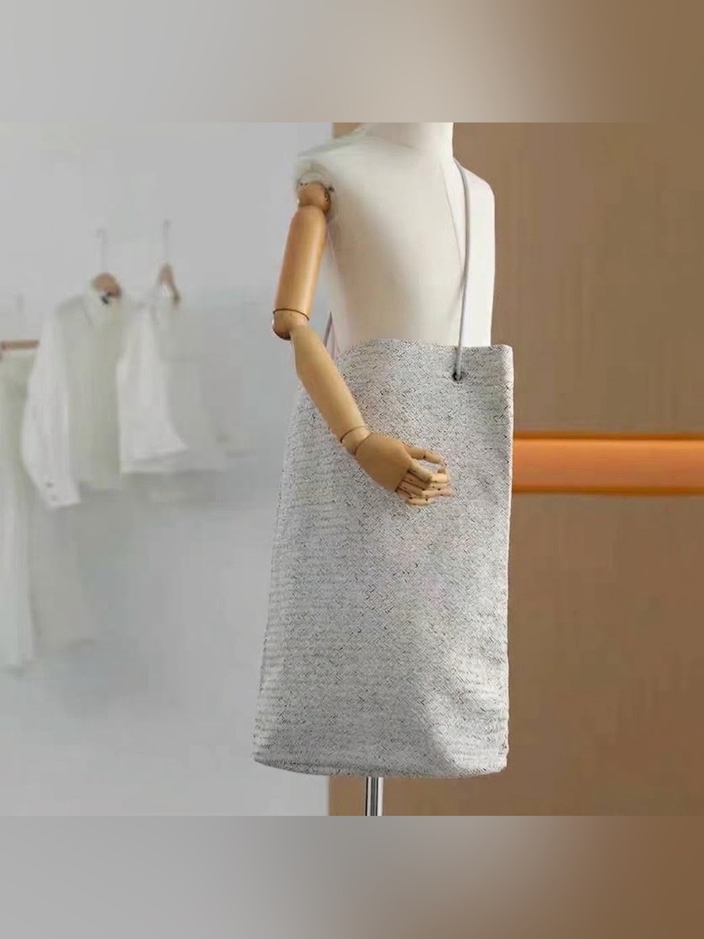 NWT JNBY white/gray Woven Crossbody/Shoulder/Tote Bag Handbag